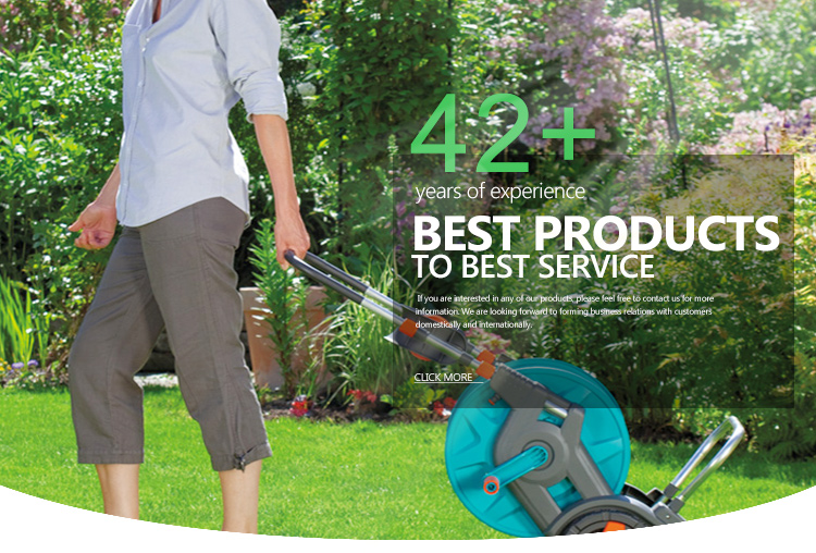 Hose Reel & Cart with Storage Carrete de manguera y carro con almacenamiento