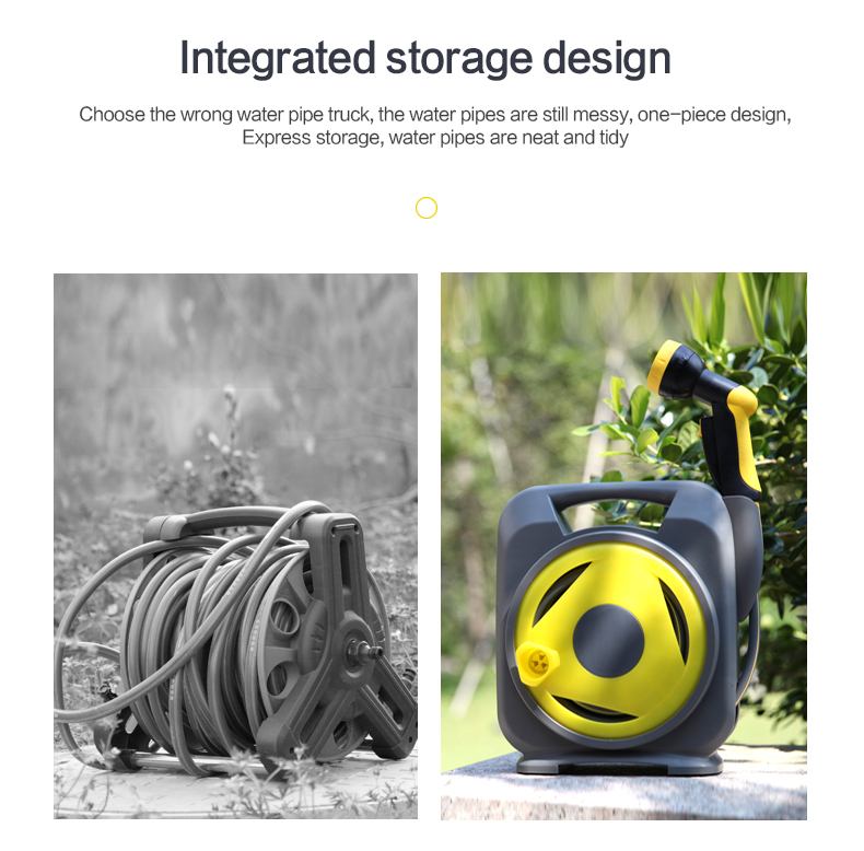 de carrete de manguera de c&eacute;sped y carrito