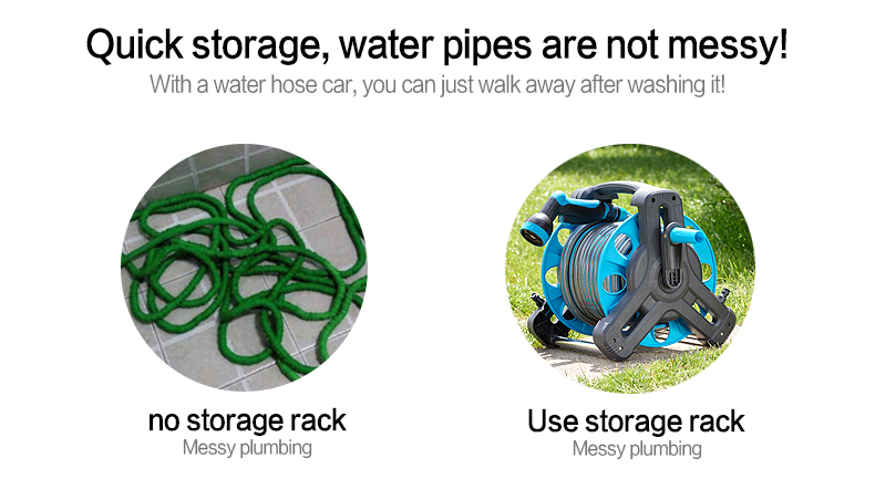 carrete de manguera giratorio y carro