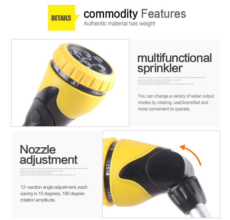 Detalle de pistola de agua de aluminio.