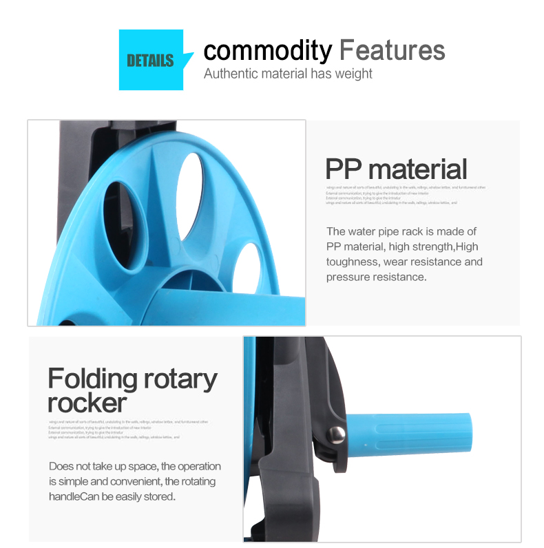 Caracter&iacute;sticas del carro y carrete de manguera giratorio resistente para jard&iacute;n