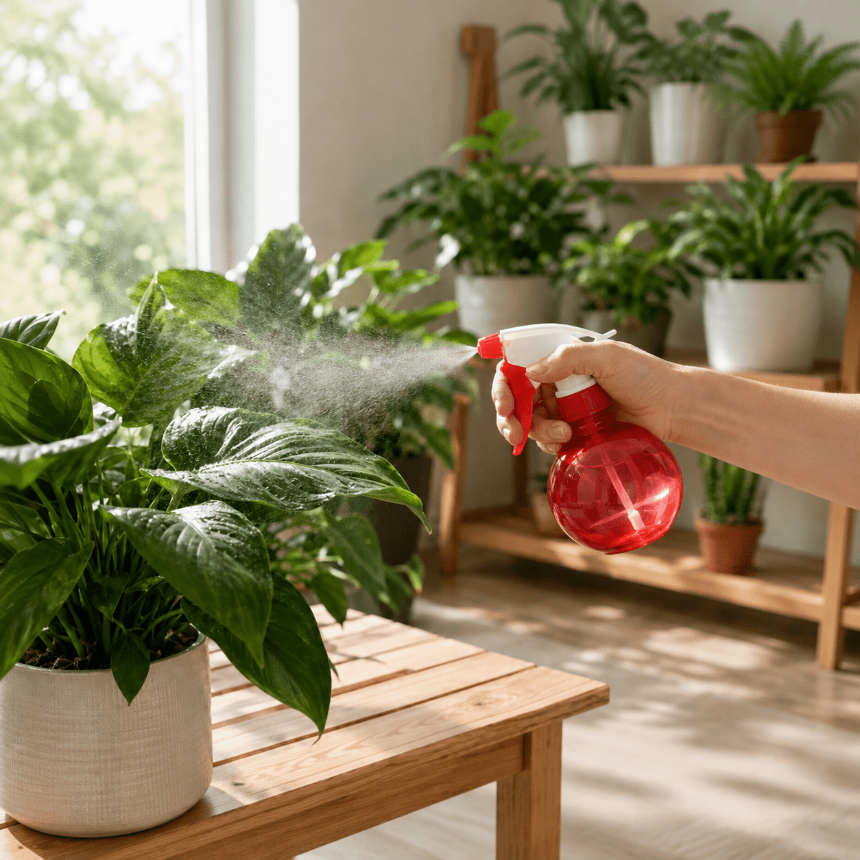 Cómo rociar las hojas de las plantas sin crear grandes manchas húmedas